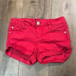 Red Denim Shorts